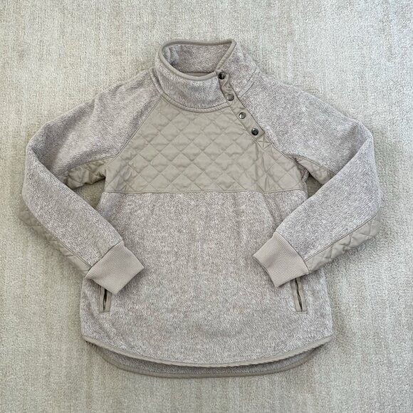 Abercrombie & Fitch Sherpa Fleece Half Snap Pullover Jacket Top S - Picture 1 of 10